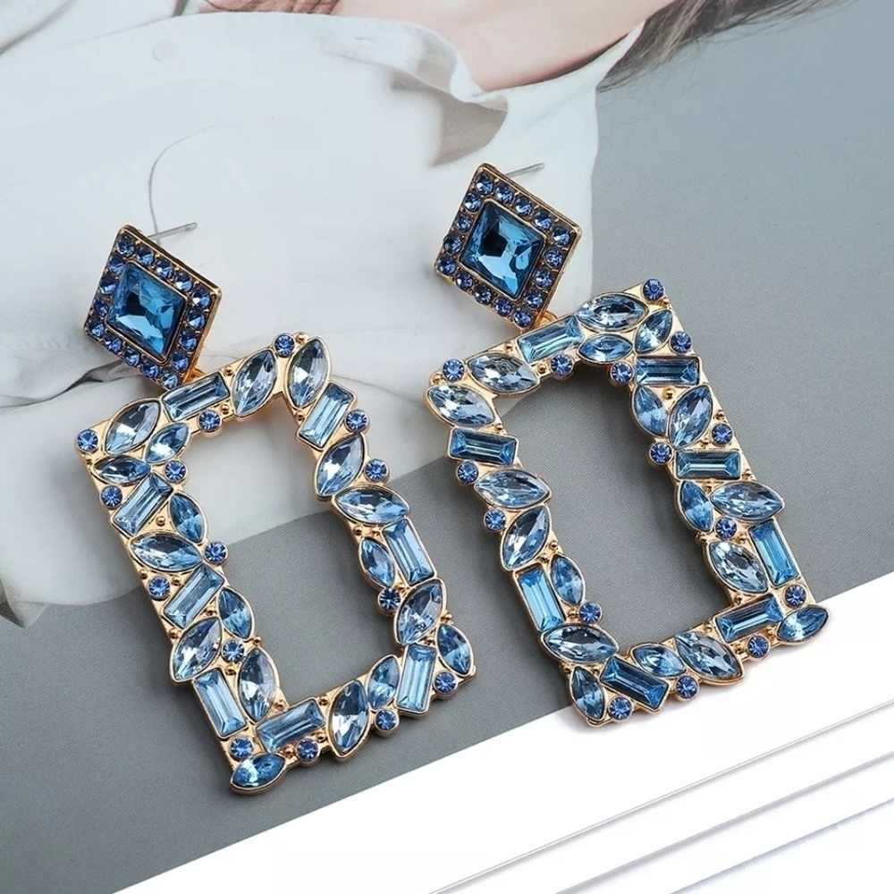 Earrings blue and fucsia nwt